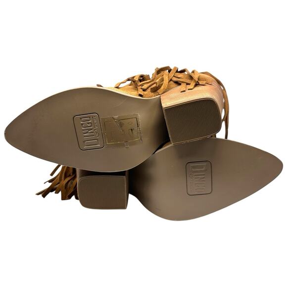 Dingo Women's Tangles Western Booties 8M Camel Brown Suede Fringe Cowgirl NEW - Picture 8 of 8